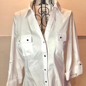 Zac & Rachel Button Down White Blouse,  Never Worn, Tags still on, Medium.